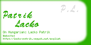 patrik lacko business card